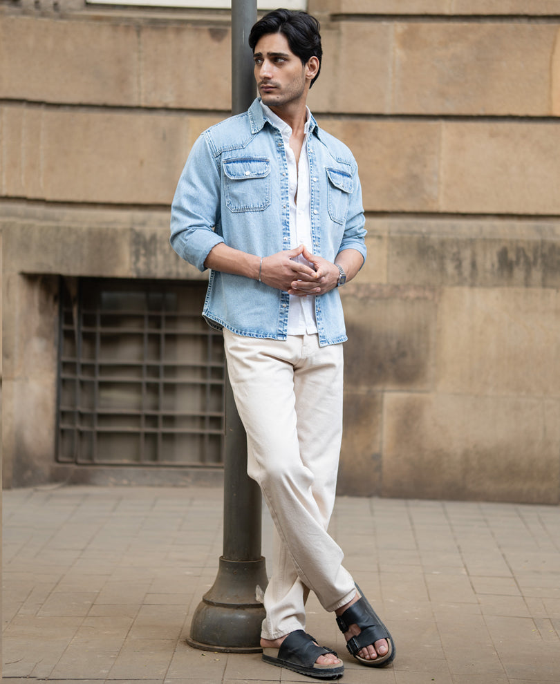 Light Blue Denim Overshirt.