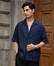 Indigo Cuban Collar Denim Shirt