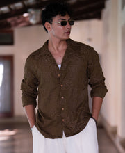 Light Brown Embroidered Shirt