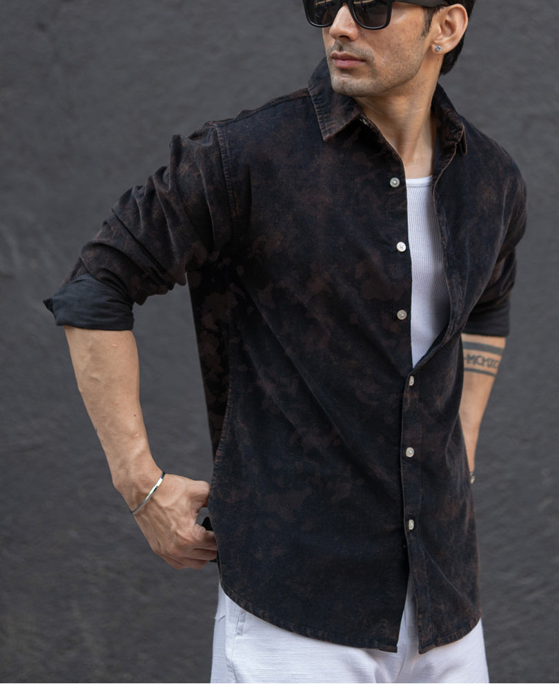 Black Washed Corduroy Shirt.