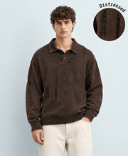 Brown Distressed Cotton T-Shirt