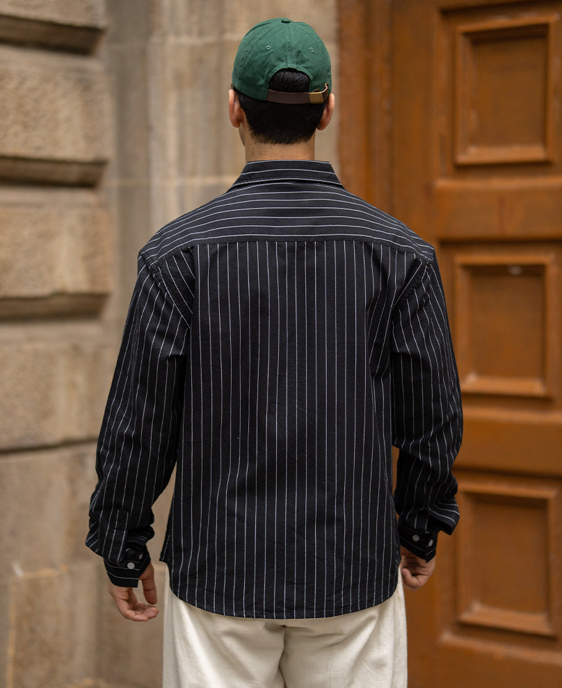 Black Embroidered Oxford Shirt 100% Cotton