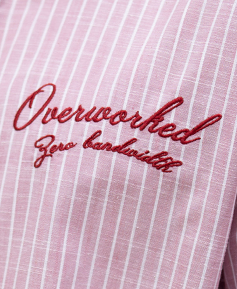 Light Pink Embroidered Stripe Shirt