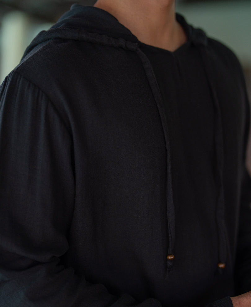 Black Lightweight Hooded Cord Set
