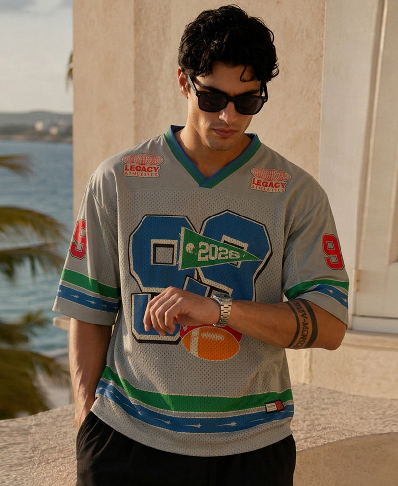 Grey Printed Jersey T-Shirt
