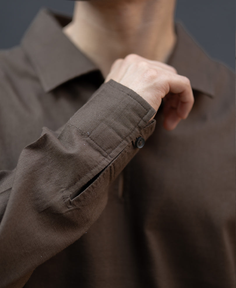Brown Lightweight Structured Kurta Shirt.