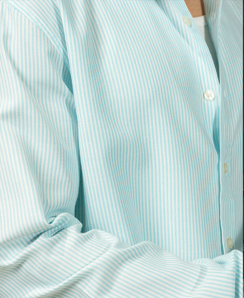 Aqua Oxford Stripe Shirt
