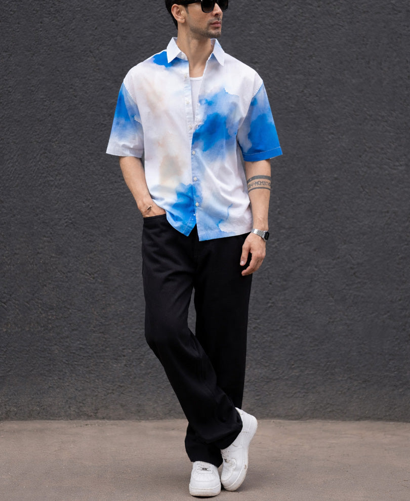 Buy Blue Tie Dye Shirt for Men | POWERLOOK