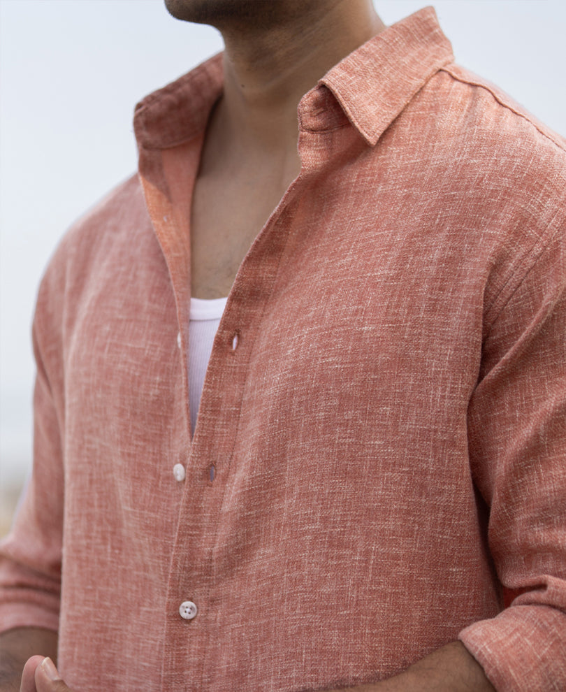 Peach Structured Shirt.