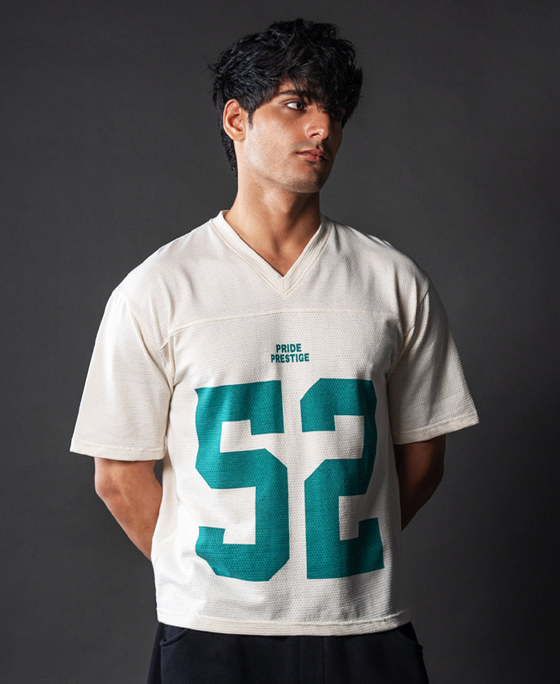 Cream Cotton Jersey T-Shirt.
