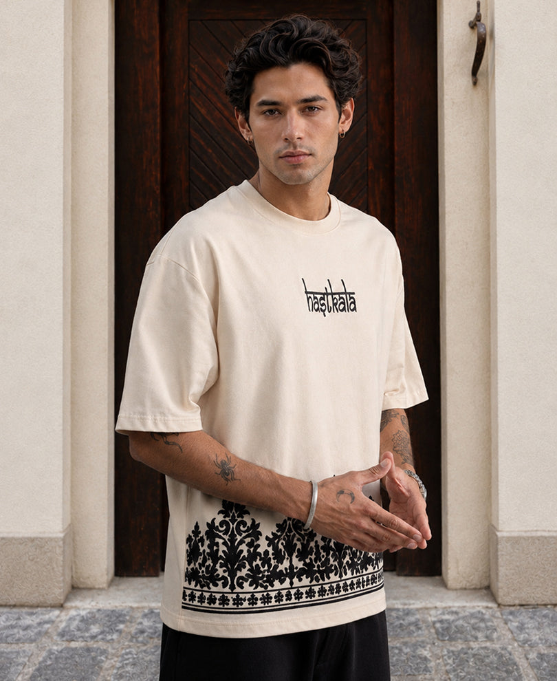 Cream Embroidered T-Shirt