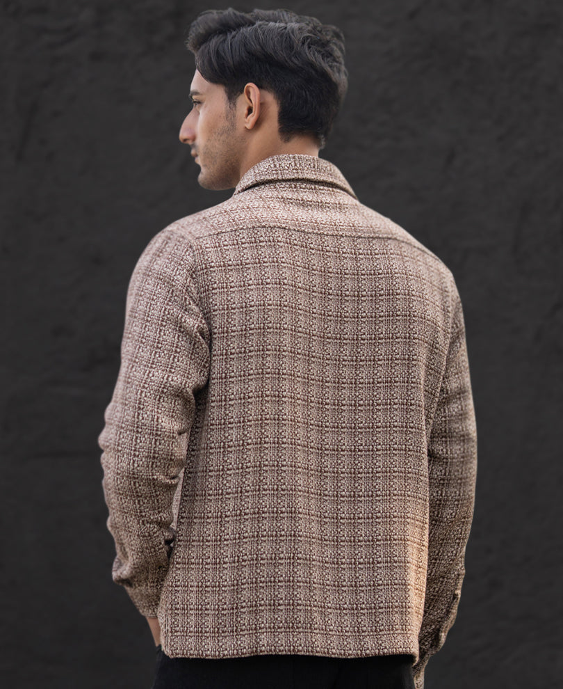Multicolour Structured Checked Shirt.
