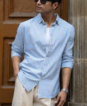 Blue Oxford Stripe Shirt.