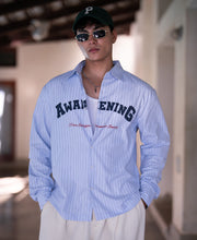 Blue Lightweight Printed Stripe Shirt