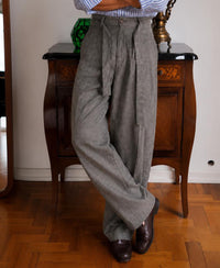 Grey Melange Striped Trouser