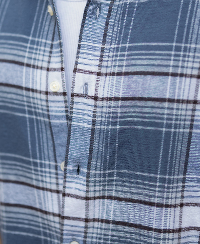 Grey Sky Structured Checks Shirt.