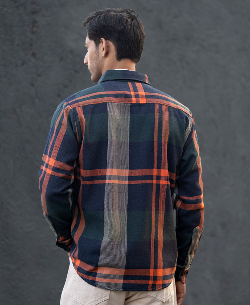 Multicolour Structure Checked Shirt.