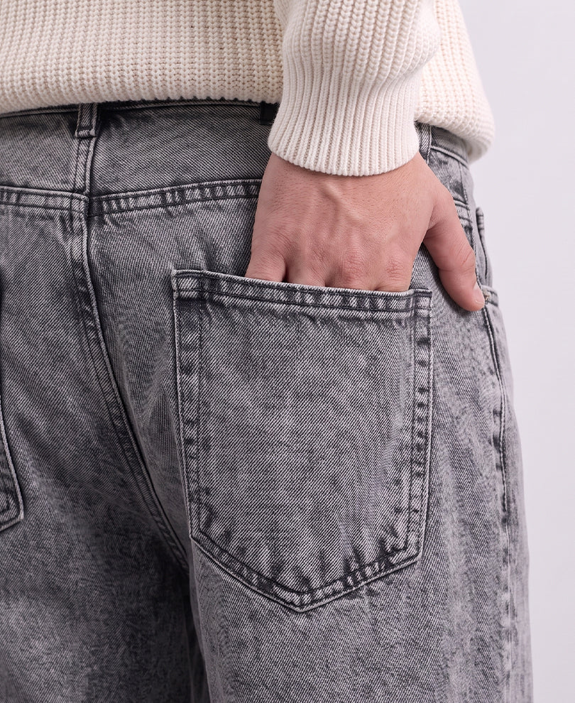 Dark Grey Baggy fit Denim Jeans