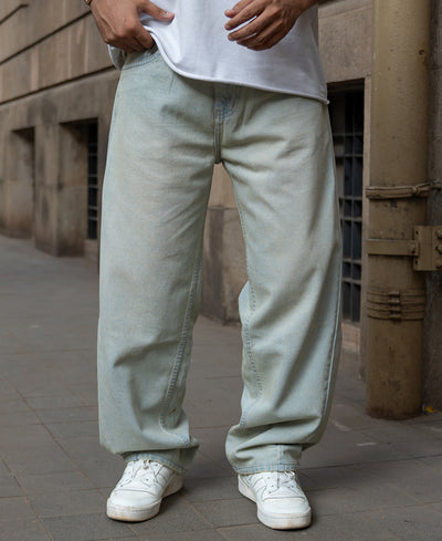 Tinted Blue Barrel Fit Jeans