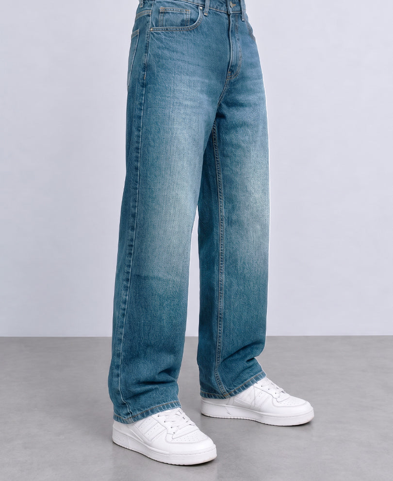 Blue Demin Baggy Fit Jeans