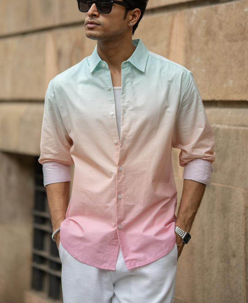 Green & Pink Ombre Shirt.
