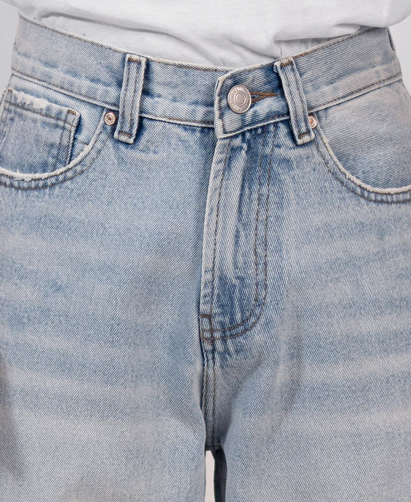 Blue Distressed Baggy Jeans