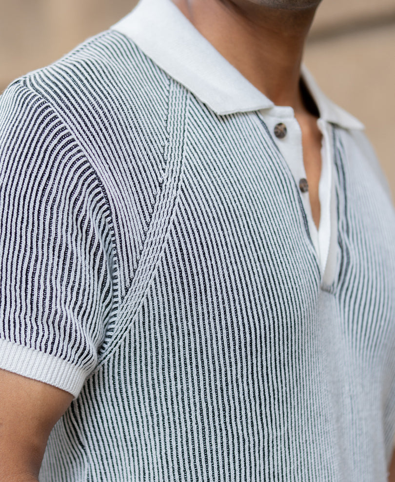 Black & White Knit T-Shirt.