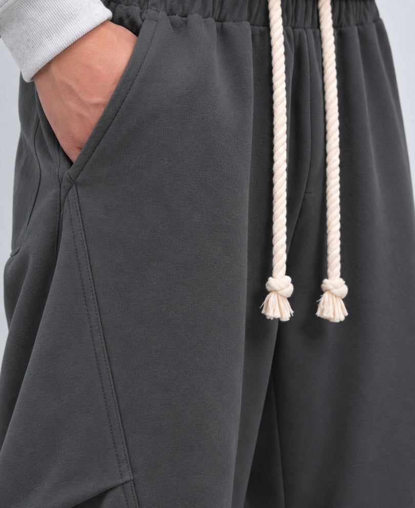 Grey Panelled Barrel Fit Trackpants
