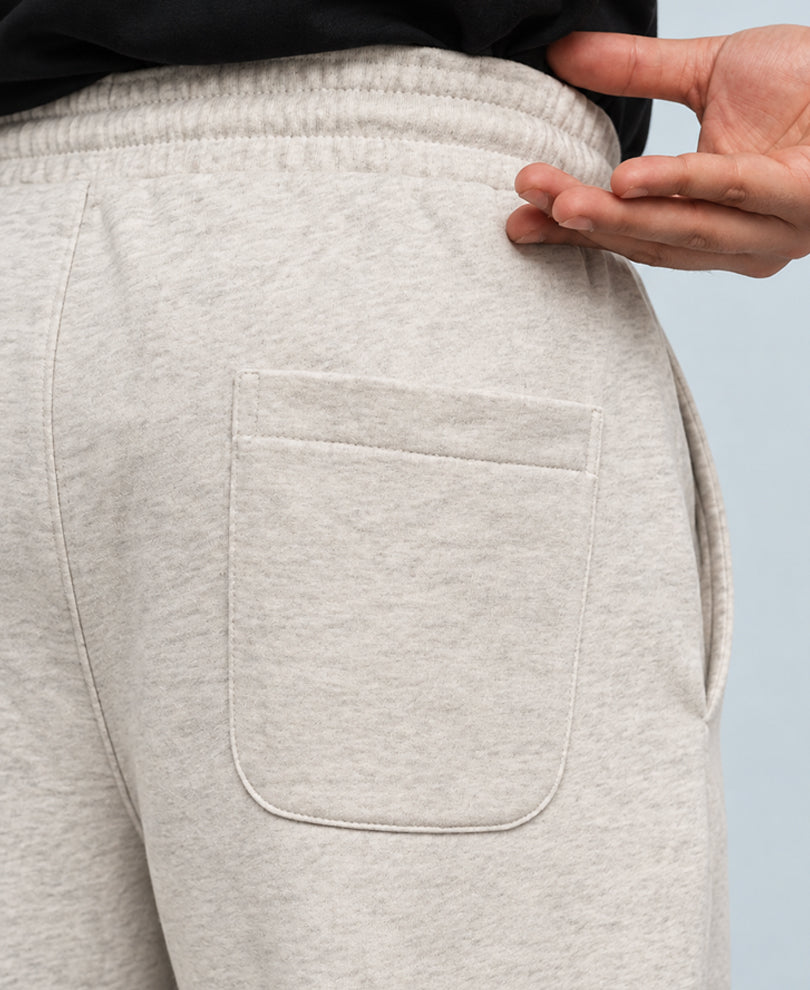 Light Beige Melange Knit Joggers