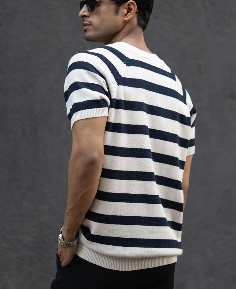 Navy Striped Raglan T-Shirt.