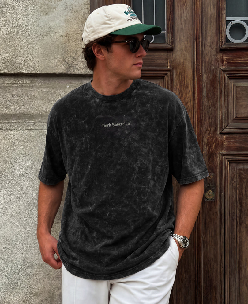 Black Washed Graphic T-Shirt 100% Cotton