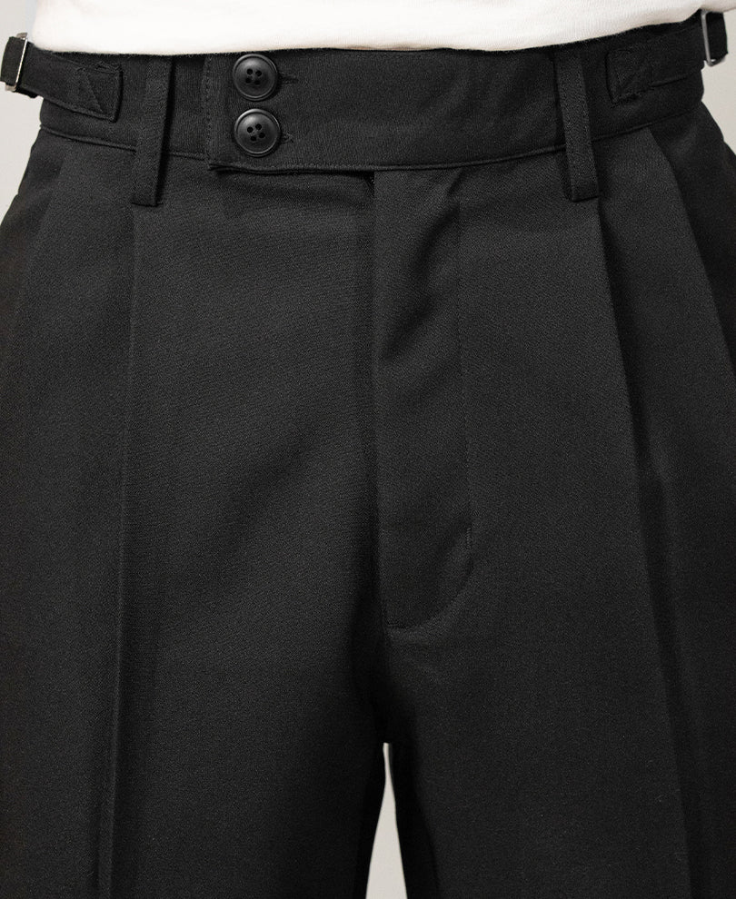 Black Pleated Gurkha Pants