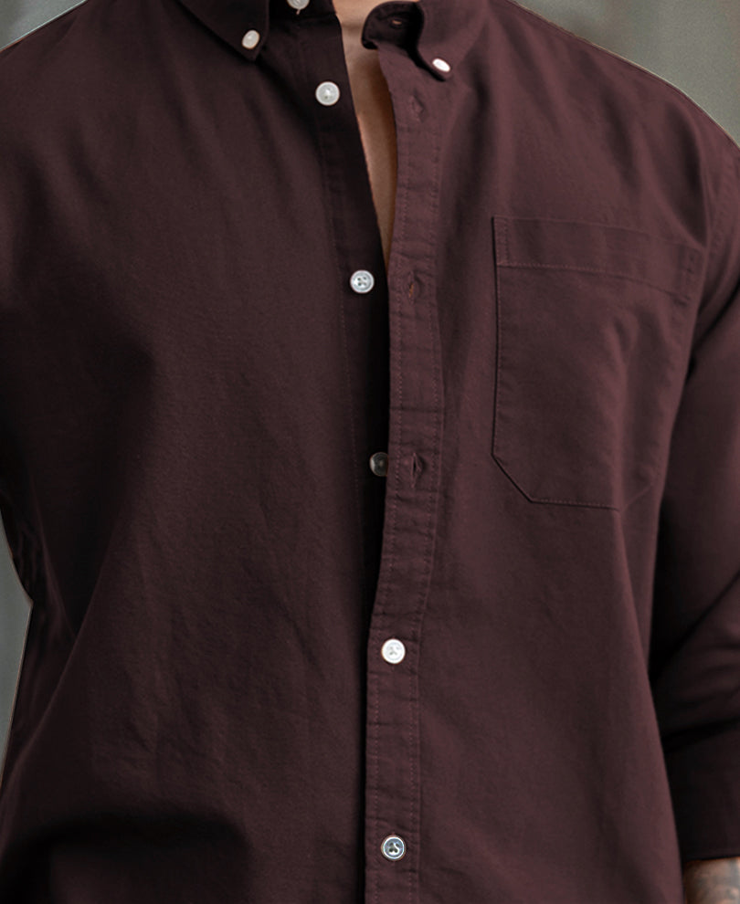 Brown Oxford Shirt 100% Cotton