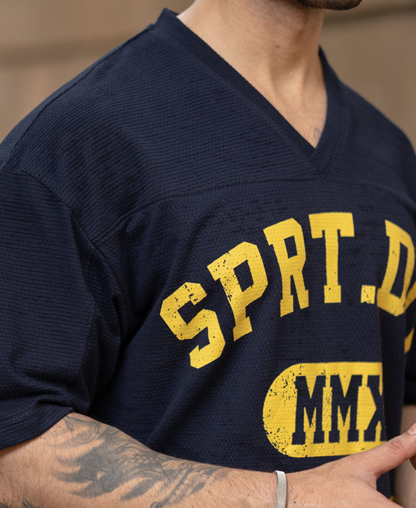 Navy Structured Graphic T-Shirt