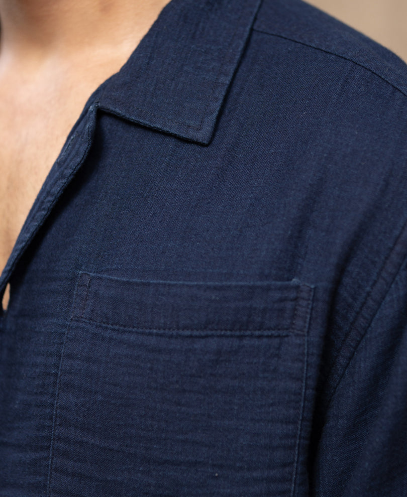 Blue Indigo Washed Cord Set 100% Cotton