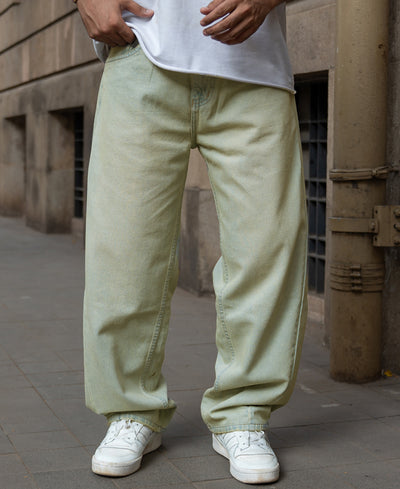 Tinted Blue Barrel Fit Jeans