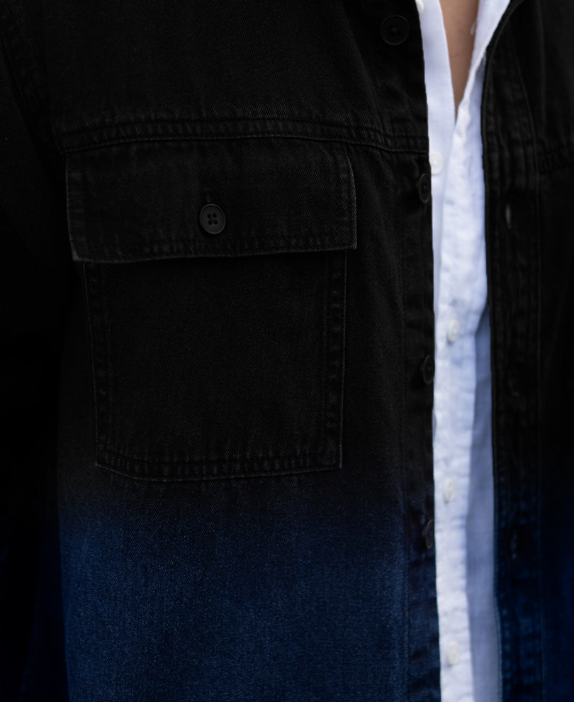 Black Ombre Denim Shirt.
