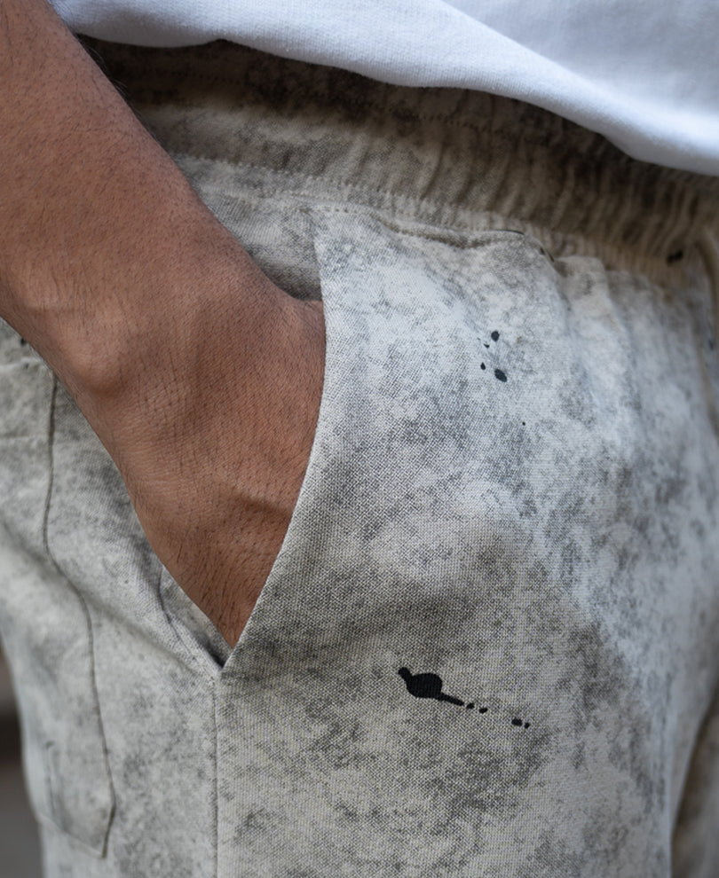 Neutral Printed Baggy Fit Trackpant.