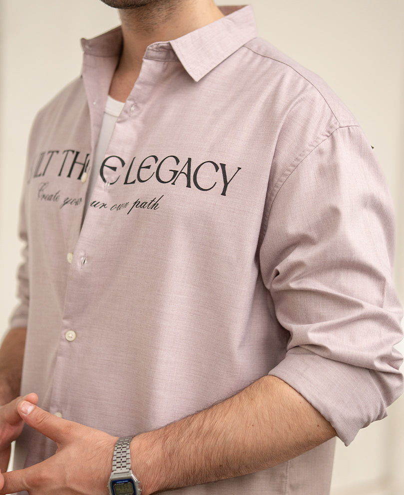 Light Beige Printed Lightweight Shirt