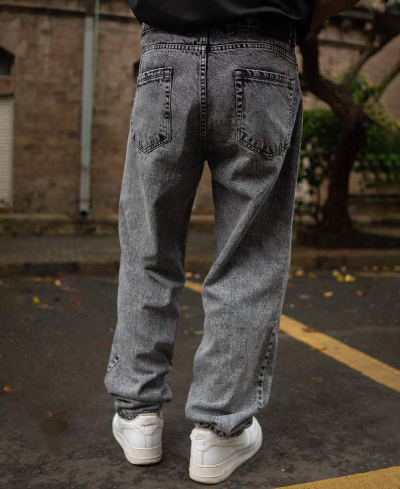 Dark Grey Baggy fit Denim Jeans.