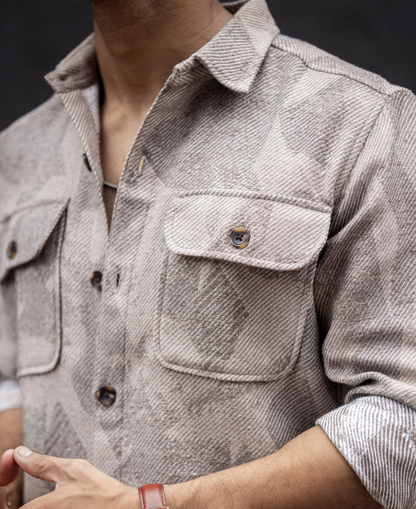 Multi Colour Structured Regular Fit Full Sleeves Shirt.