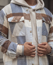 Beige Regular Fit Full Sleeve Shirt With Double Flap Pocket.
