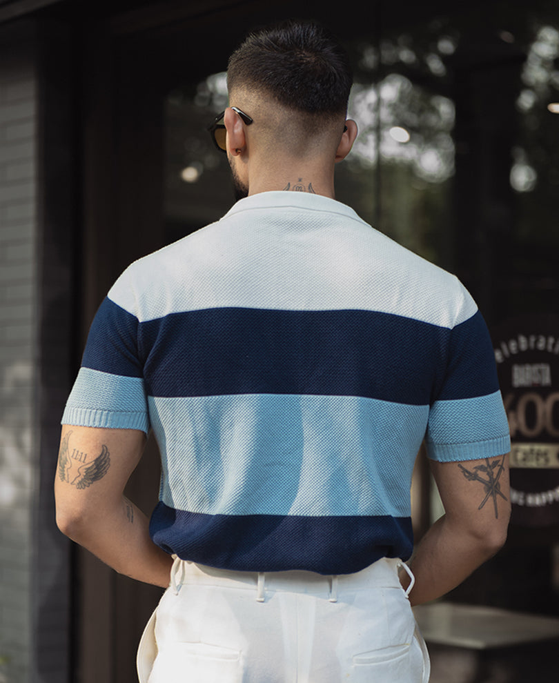 Multi Colour Knits Regular Fit Half Sleeves Tshirt.