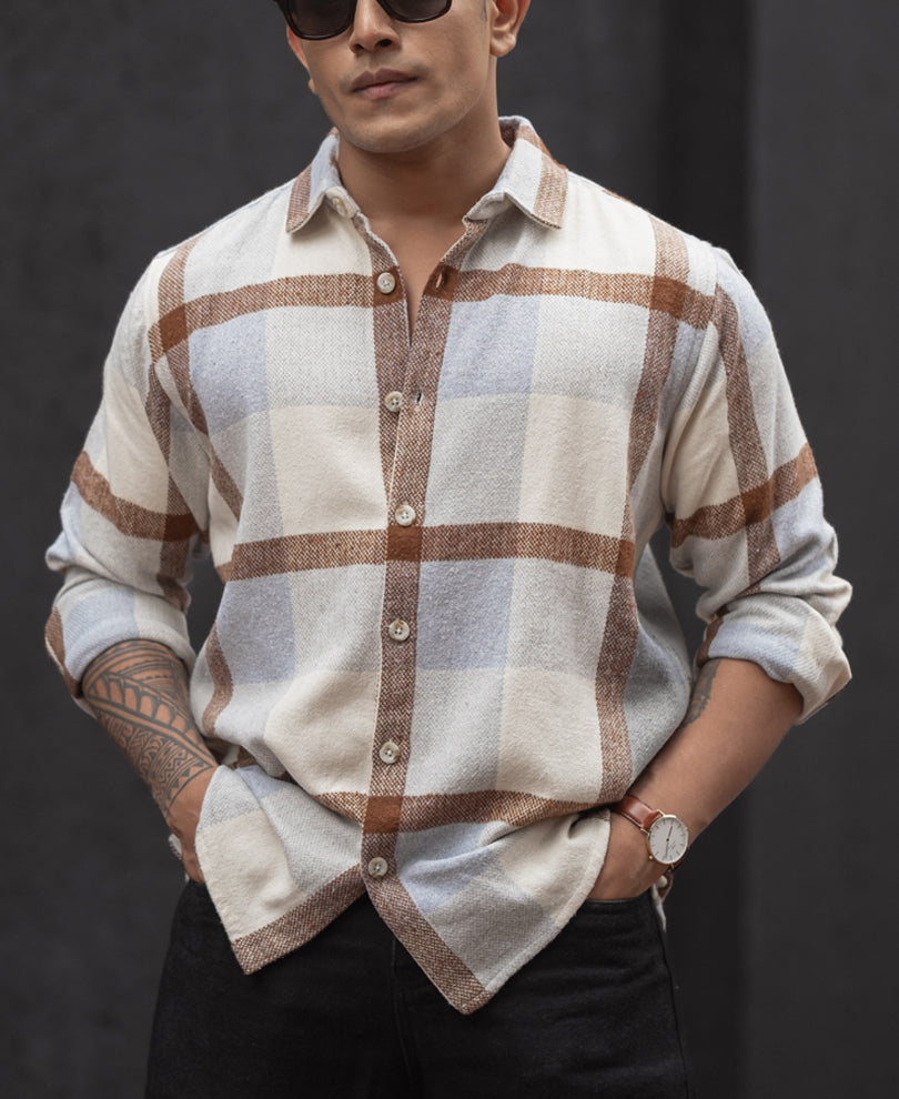 Multi Colour Checks Regular Fit Full Sleeves Shirt.