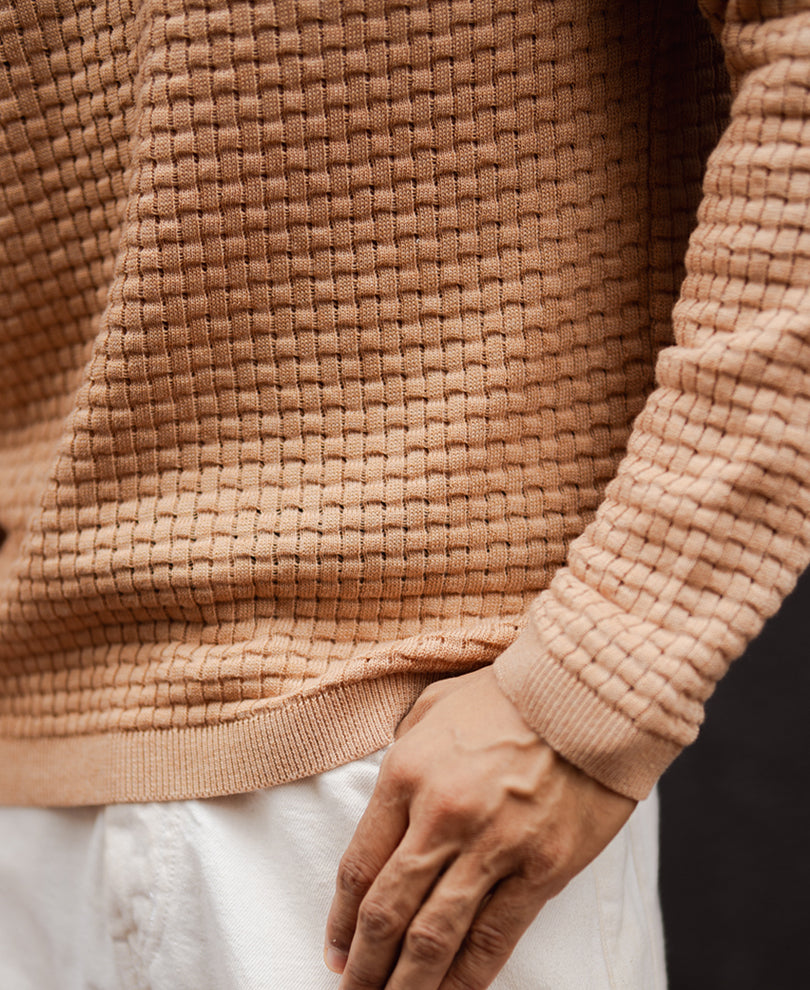 Dusty Rose Regular Fit Full Sleeves T-Shirt.