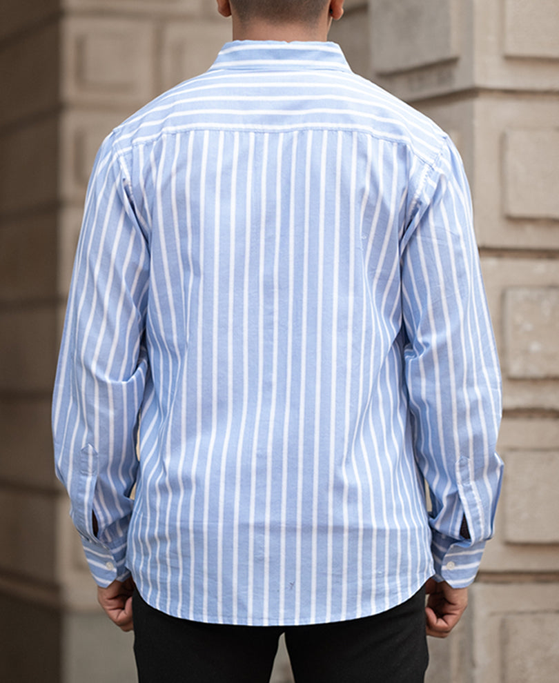 Blue Lightweight Striped Shirt.