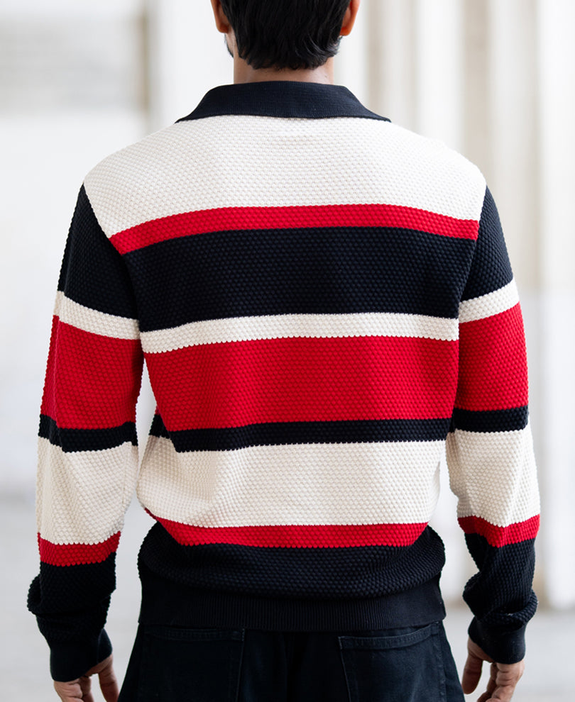 Multi Colour Regular Fit Full Sleeves T-Shirt.