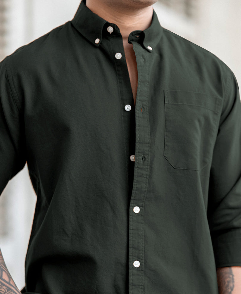 Olive Oxford Shirt.
