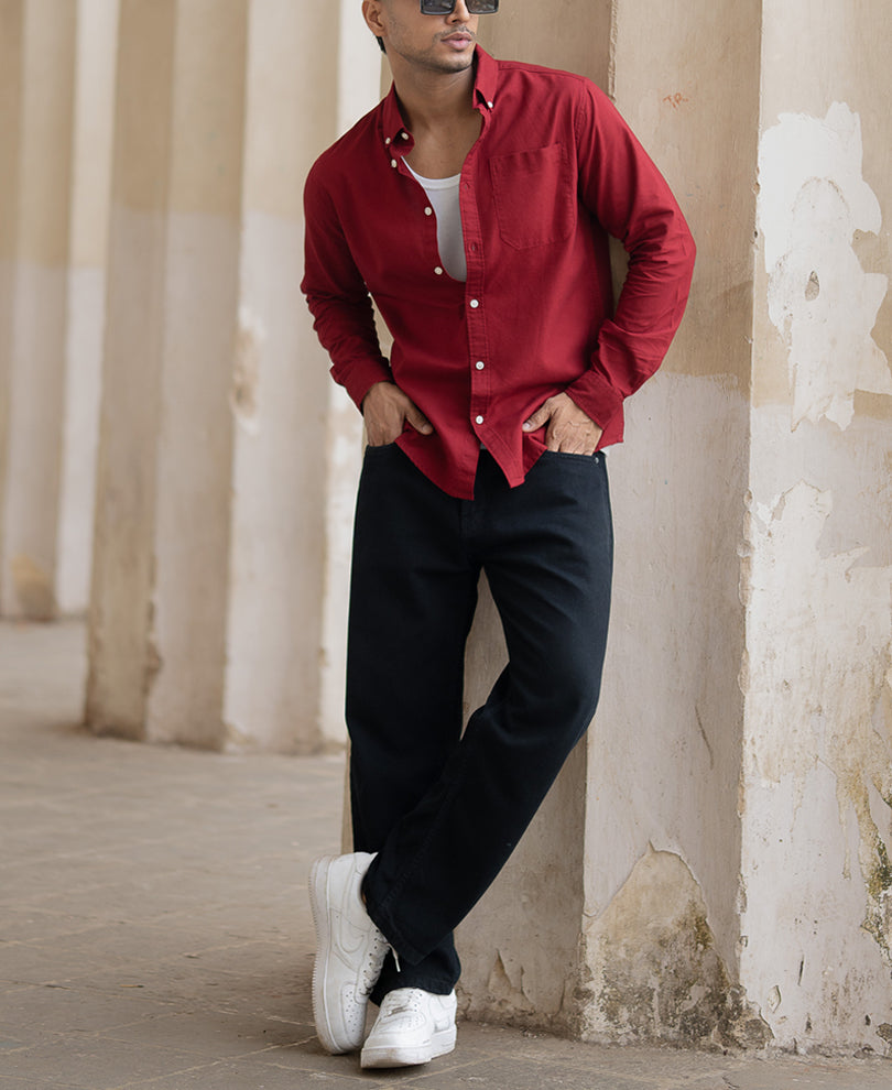 Brick Red Oxford Shirt.