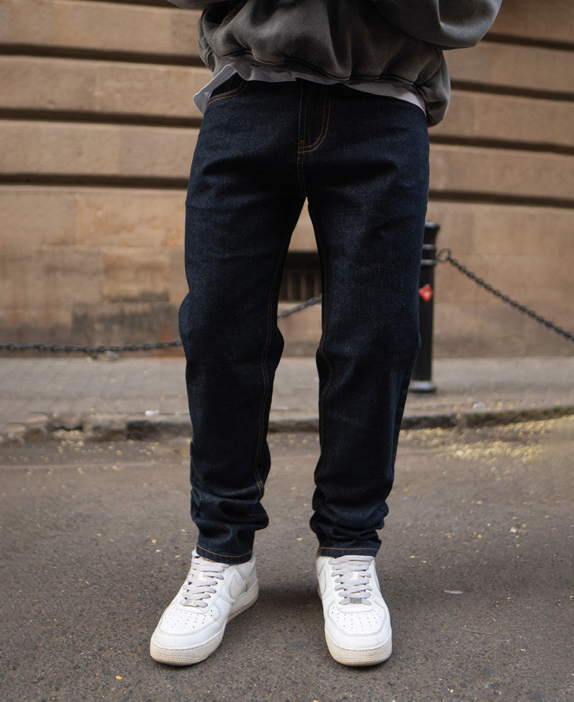 Raw Indigo Regular Fit Denim Jeans.